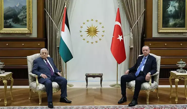 Erdoğan ile Mahmud Abbas bir araya geldi! Külliye’de kritik Filistin görüşmesi