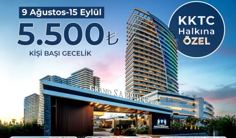 Muhteşem tatil fırsatı İskele’nin göz bebeğiden Garand Sapphireden