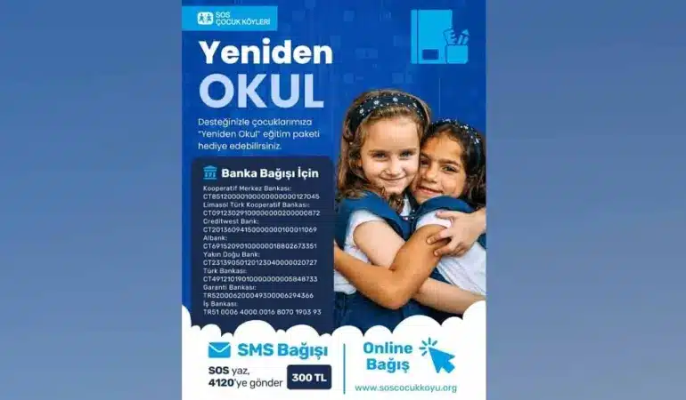 SOS Çocukköyü Derneği’nden, çocukların yeni eğitim yılı öncesi hazırlıkları için destek çağrısı