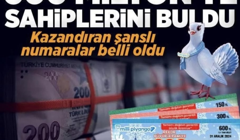 Milli Piyango yılbaşı çekilişinde büyük ikramiye olan 600 milyon TL 3 şanslı ile çıktı