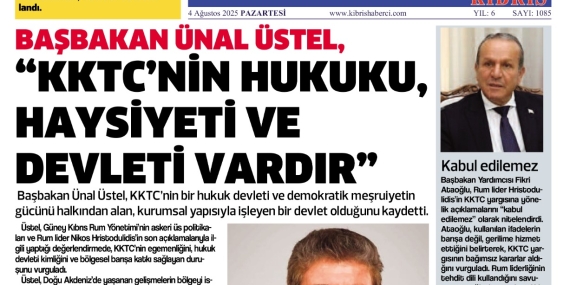 4 Ağustos Pazartesi – GAZETE MANŞETİMİZ