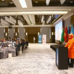 Türk Kızılay Genel Başkanı Yılmaz, Bakü'de, Türk Devletleri Kızılay Ağı Toplantısı'nda konuştu