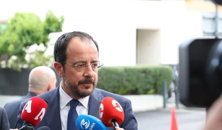 HRISTODULIDIS, AB BÜYÜKELÇİLERİYLE BİR ARAYA GELDİ: KIBRIS SORUNU VE IMEC KORİDORU ELE ALINDI