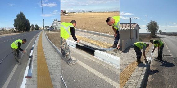 Mesarya Belediyesi, yaya ve araç güvenliği için çalışmalarını sürdürüyor