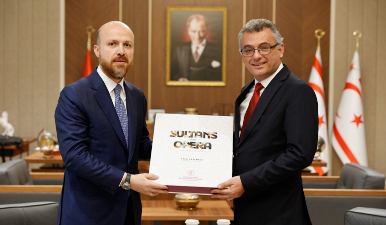 CUMHURBAŞKANI TUFAN ERHÜRMAN, İBTAV MÜTEVELLİ ÜYESİ NECMEDDİN BİLAL ERDOĞAN’I KABUL ETTİ