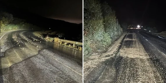 Polisten sürücülere uyarı: Girne-Değirmenlik anayolunda toprak kayması ve sis!