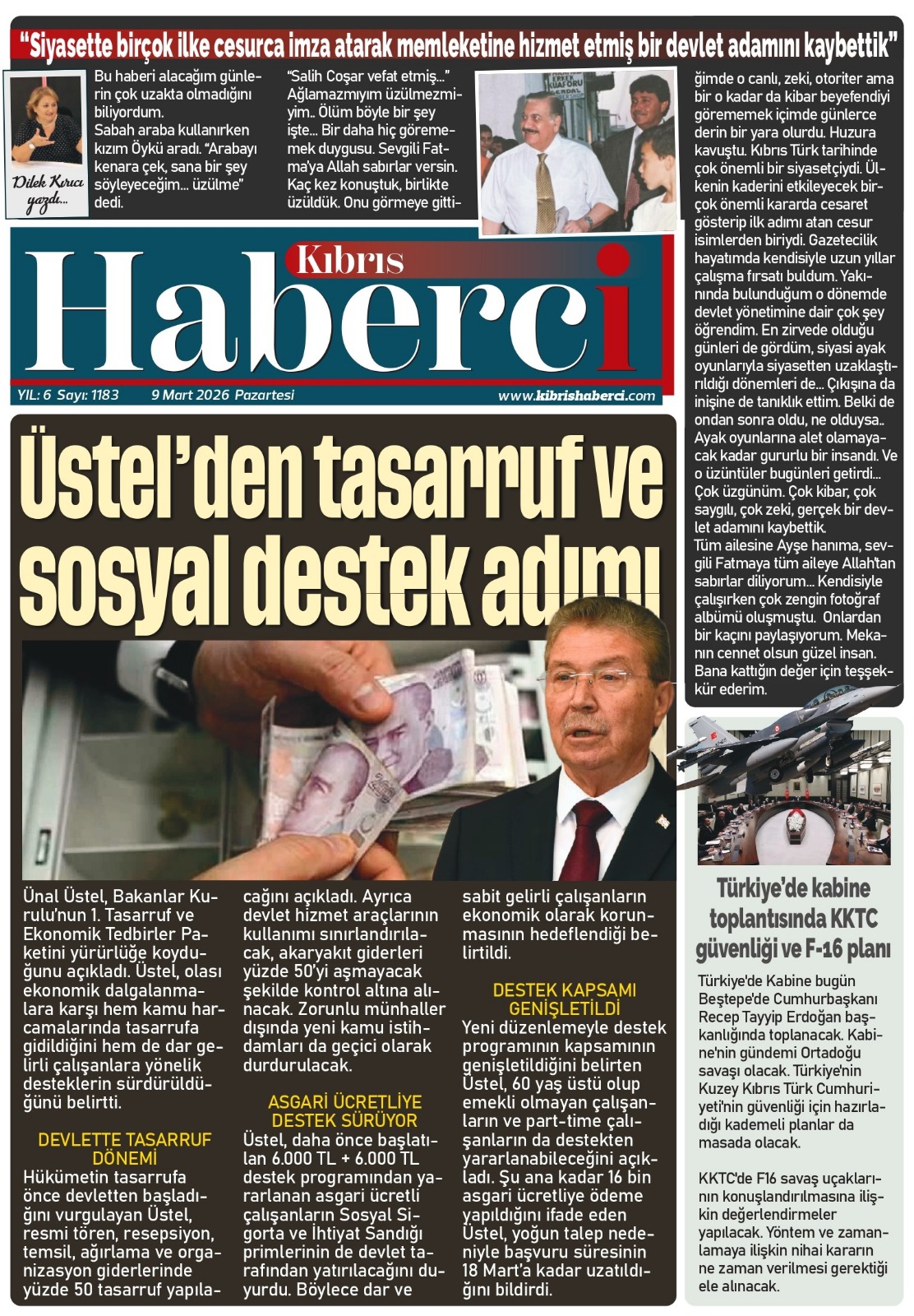 9 MART 2026 PAZARTESİ – GAZETE MANŞETİMİZ