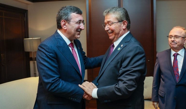 ÜSTEL, BAKÜ’DE YILMAZ İLE GÖRÜŞME GERÇEKLEŞTİRDİ