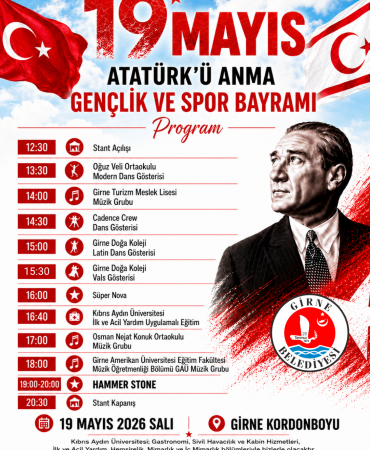 Girne Kordonboyu’nda 19 Mayıs etkinlikleri yapılacak