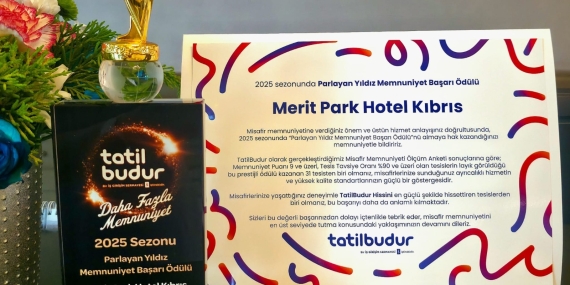 Merit Park Hotel’e TatilBudur’dan “Parlayan Yıldız Memnuniyet Başarı Ödülü”
