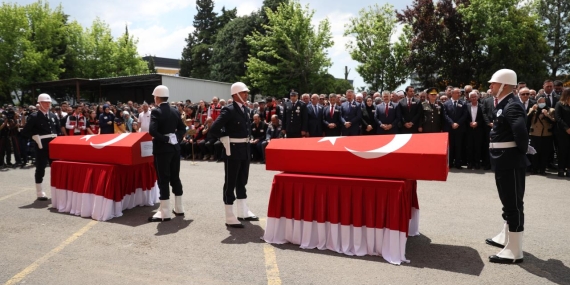 Şehit polislerimiz için Tekirdağ’da cenaze töreni düzenlendi