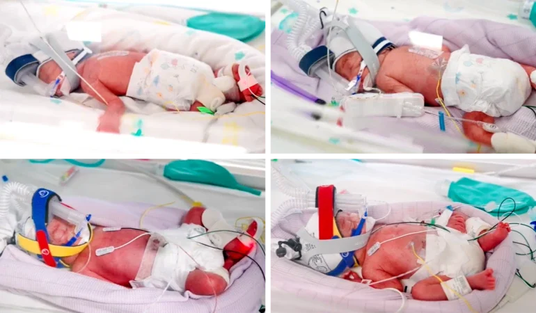 Doğal yolla tek yumurta dördüzü dünyaya geldi