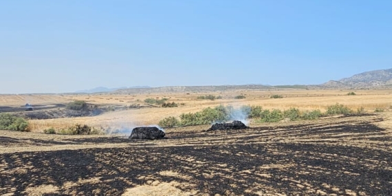 Lefkoşa-Girne Ana Yolunda Araç, Boğaziçi’nde İse Arazi Yangını Meydana Geldi
