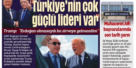 8 TEMMUZ 2026 ÇARŞAMBA – GAZETE MANŞETİMİZ