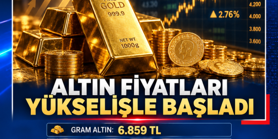 ALTIN YÜKSELİŞTE: GRAM 6 BİN 859 TL SEVİYESİNDE
