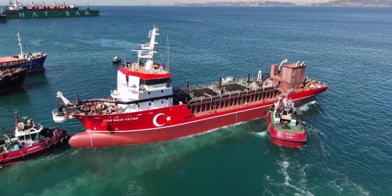 Türkiye’nin ilk yerli ve milli tarama gemisi “UAB Mavi Vatan” suya indirildi