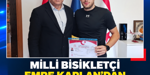 MİLLİ BİSİKLETÇİ EMRE KAPLAN’DAN DAÜ REKTÖRÜ KILIÇ’A ZİYARET