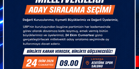 UBP’den üyelerine 24 Ekim’de sandığa gitme çağrısı
